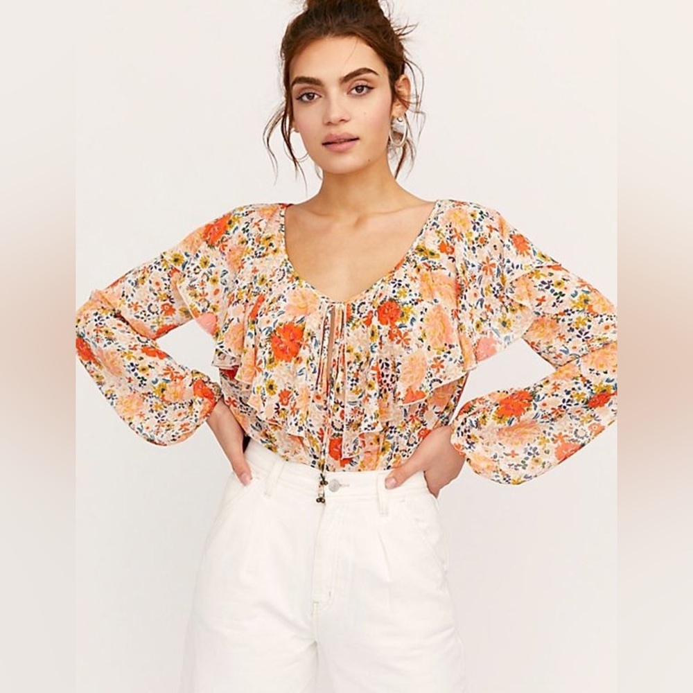 Free People Floral Bodysuit